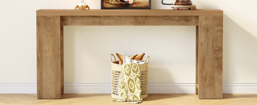 Little Tree 70.9-Inch Long Console Table, Narrow Sofa Table Behind The Couch, Farmhouse Console Table for Living Room, Entryway, Hallway