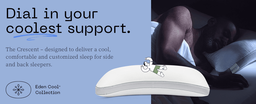 Coop Home Goods Cool+ Crescent Adjustable Pillow, Queen Size Plus Shaped Memory Foam Pillows with Cooling Gel, Neck Support, Back or Side Sleeper Pillow, CertiPUR US/GREENGUARD Gold