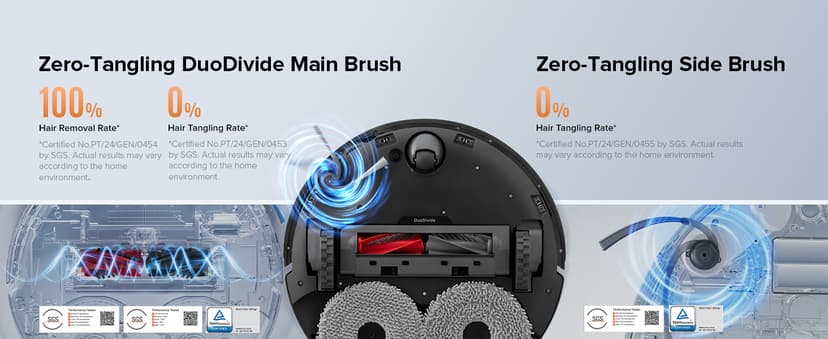 roborock Qrevo Edge S5A Robot Vacuum and Mop, 17,000Pa, Zero-Tangling, DuoDivide Main Brush, FlexiArm Side Brush, Hot Water Mop Washing & Self-Cleaning, Warm Air Drying, Self-Emptying, Black