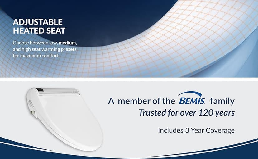 Bio Bidet BB2000 Bliss Electric Bidet Toilet Seat, Warm Water with Air Dryer, Heated Seat with Sensor and Slow Close Lid, Night Light, Remote Control, Elongated, White