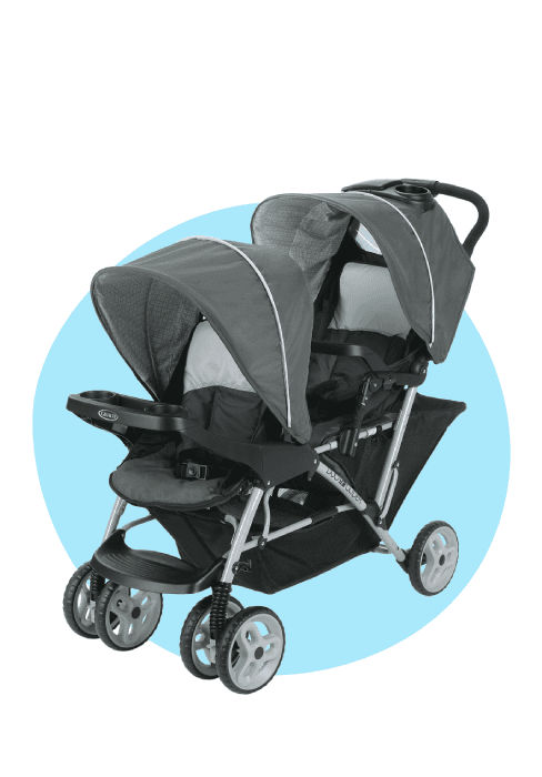 Graco Ready2Grow LX 2.0 Double Stroller Features Bench Seat and Standing Platform Options, Clark