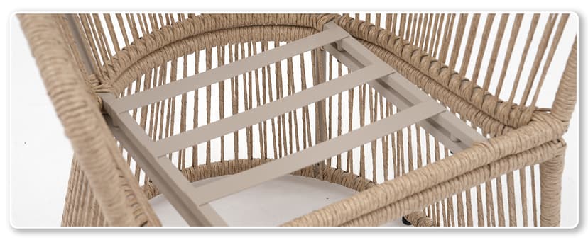 SUNSITT Patio Chairs Set of 4, Woven Wicker Outdoor Dining Chair w/Weather-Resistant Cushions, Modern Bistro Chairs Set of 4 w/Curved Armrest Beige for Garden Balcony Backyard