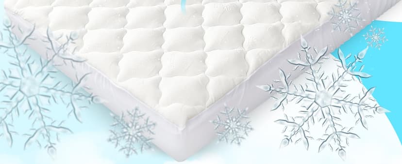 Cheer Collection Queen Size Mattress Topper – Extra Thick and Plush Pillow Top Mattress Pad, Soft Rayon from Bamboo Cover, Cooling, Breathable, and Machine Washable Mattress Topper for Queen Bed