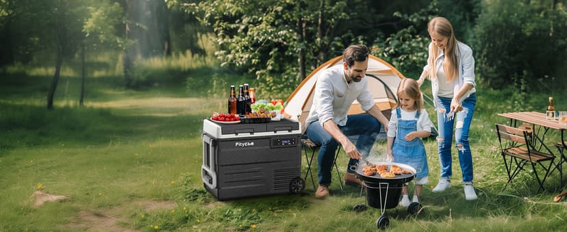 Car Refrigerator 12v Portable Fridge for Car, Auto 53 Quart Dual Zone Freezer Compressor Cooler, -4℉—68℉ 12/24V DC 100~240 Volt AC for Truck, Camping, Travel, Vehicles, RV