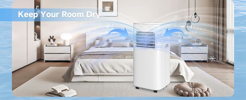 8500 BTU Portable Air Conditioners, 3-In-1 Cooling AC Unit with Fan & Dehumidifier, Air Conditioner Remote Control & Sleep Mode, Cools up to 450 sq.ft, Installation Kit for Rooms/Studios/Offices