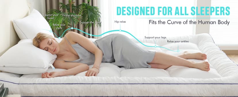 WhatsBedding 4 Inch Memory Foam Mattress Topper King Size, with 3D Bubble Mattress Pad Cover, Soft Quilted 100% Cotton Layer for Back Pain, White(78"x80")