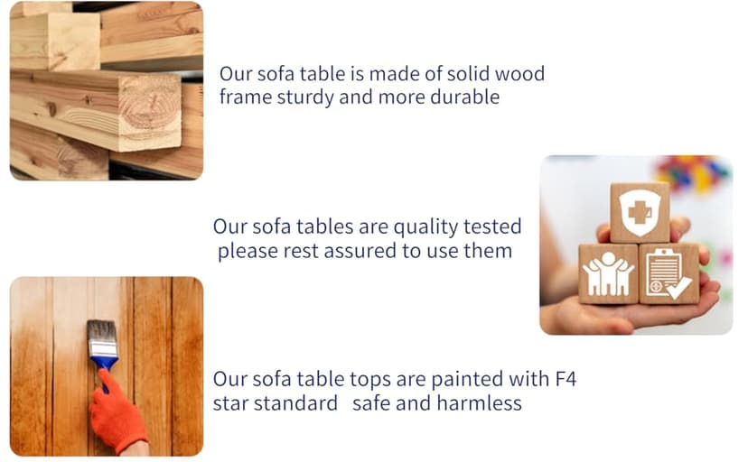 Solid Wood Console Table Entryway Table with Storage Drawers and Bottom Shelf Sofa Table for Entry Hallway Foyer Sofa Couch Table,Fully Assembled (48.8" Brown)