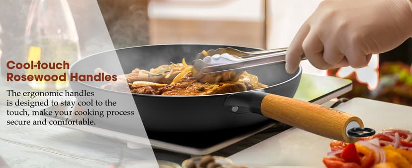 imarku Non Stick Frying Pans - 8 inch & 10 inch Frying Pan Nonstick Set, Honeycomb Lock Oil Cast Iron Skillets, Dishwasher Safe, Induction Compatible, Detachable Handle Pans, Best Gifts