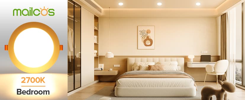 MAILCOS 12 Pack 6 Inch 5CCT Ultra-Thin LED Recessed Ceiling Light with Junction Box, 2700K-5000K Selectable, 1050LM High Brightness, Dimmable Canless Wafer Downlight, 12W 120V, ETL