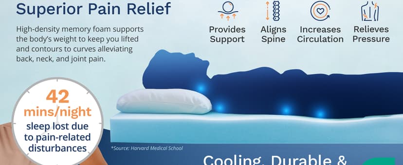 ViscoSoft 3 Inch Memory Foam Mattress Topper Queen - Select High Density Ventilated Mattress Pad - Premium Removable Rayon Cover