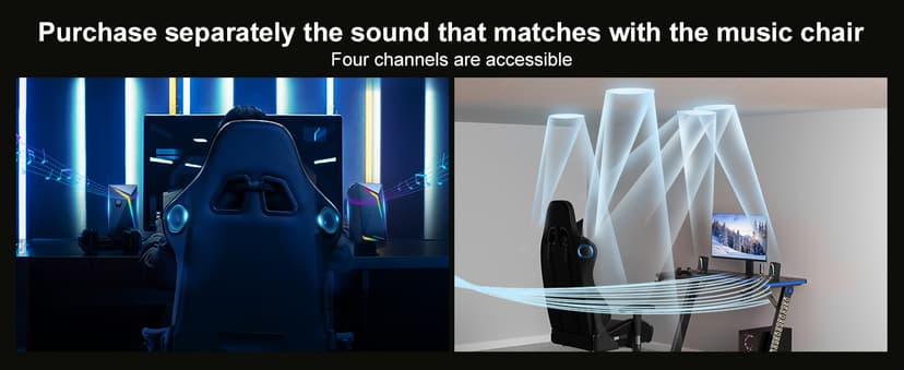 GTRACING Gaming Chair with Speakers Bluetooth Music Video Game Chair Audio Ergonomic Design Heavy Duty Office Computer Desk Chair (Black)