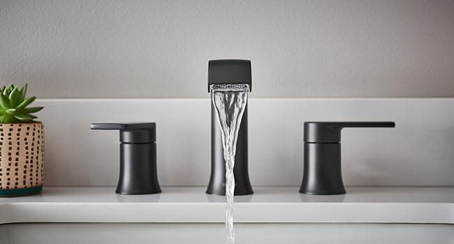 Moen 6702BN Genta LX One Handle Single Hole Modern Bathroom Sink Faucet with Optional Deckplate, Brushed Nickel