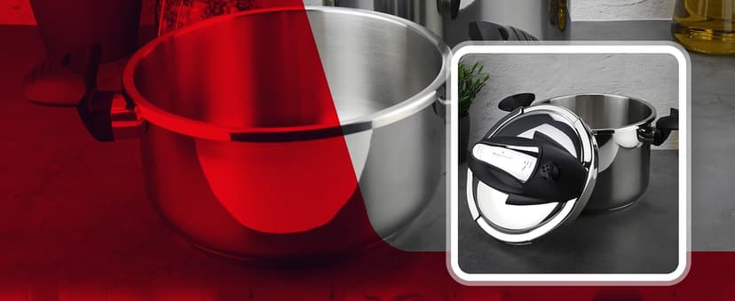 Magefesa Nova 4.2 Qt Stovetop Pressure Cooker – Fast Cooking, Easy Locking, 18/10 Stainless Steel, Induction Compatible, 5 Safety Features, 11.6 PSI