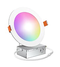 Amico 12 Pack 6 Inch 5CCT Ultra-Thin LED Recessed Ceiling Light with Junction Box, 1050LM Brightness, Dimmable Canless Wafer Downlight, 12W, ETL&FCC