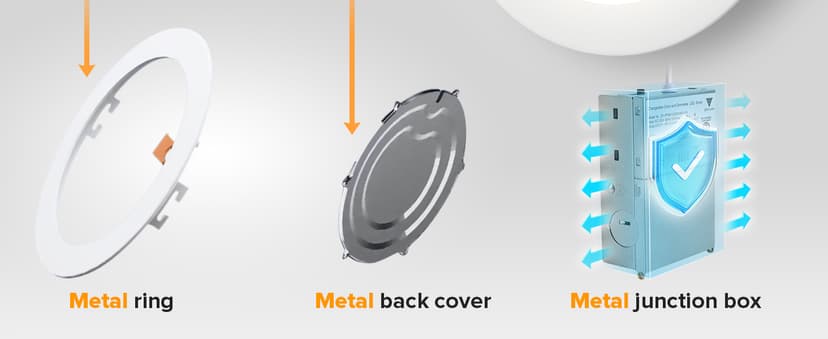 MAILCOS 12 Pack 6 Inch 5CCT Ultra-Thin LED Recessed Ceiling Light with Junction Box, 2700K-5000K Selectable, 1050LM High Brightness, Dimmable Canless Wafer Downlight, 12W 120V, ETL