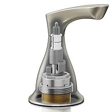 Delta Arvo 1 Hole Pull Down Bathroom Faucet with Sprayer, Brushed Nickel Single Hole Bathroom Sink Faucet with Pull Out Sprayer for Vanity, Push-Pop Drain, SpotShield Stainless 15840LF-SPPD