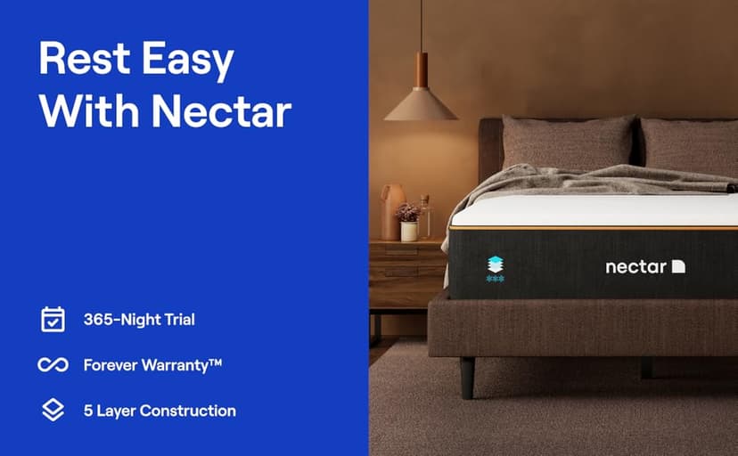 Nectar Premier Copper 14"" California King Mattress - Medium Firm Gel Memory Foam Mattress - 5 Layers of Comfort - Triple Action Cooling Tech - 365-Night Trial - Forever Warranty (White)