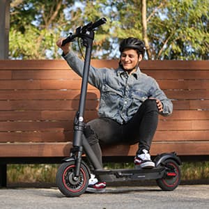 iScooter Electric Scooter for Adults,50/30 Miles Range, 28 MPH Top Speed, 800/750W Motor, 10" Pneumatic Tires, Foldable Dual Shock Absorption Commuting E Scooter with APP & Turn Signals & Storage Bag