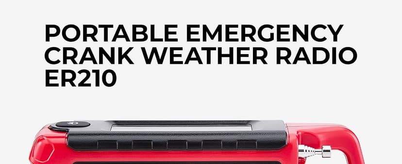 Midland ER210 NOAA Emergency Weather Radio - Compact, Crank, Weather Alerts, AM/FM Radio, Multiple Power Sources, SOS Emergency Flashlight