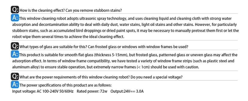 Portable Window Cleaning Robot, Ultrasonic Dual Spray,3000Pa Suction Power, Window Cleanner with Intelligent Edge Detection, Infrared Remote Control