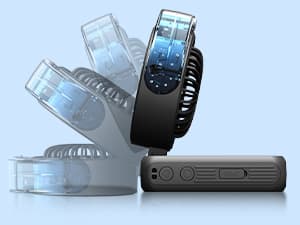 Otlonpe Handheld Misting Fan Portable, Powerful High Speed, Small Personal Rechargeable Cooling Mister Fan Water Spray Mist, 4000mAh Battery Operated for Travel Indoor Outdoor Hand Desk (Black)