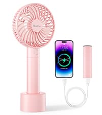 HandFan 5200mAh Upgraded Handheld Misting Fan, Portable Mister Fan Rechargeable, Spray Water Mist Fans, Electric Hand Cooling Ice Fans for Summer Beach Travel Concerts, Gifts for Women(Royal Blue)