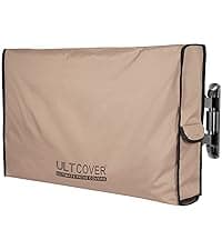 ULTCOVER Rectangular Patio Heavy Duty Table Cover - 600D Tough Canvas Waterproof Outdoor Dining Table and Chairs General Purpose Furniture Cover Size 111L x 74W x 28H inch