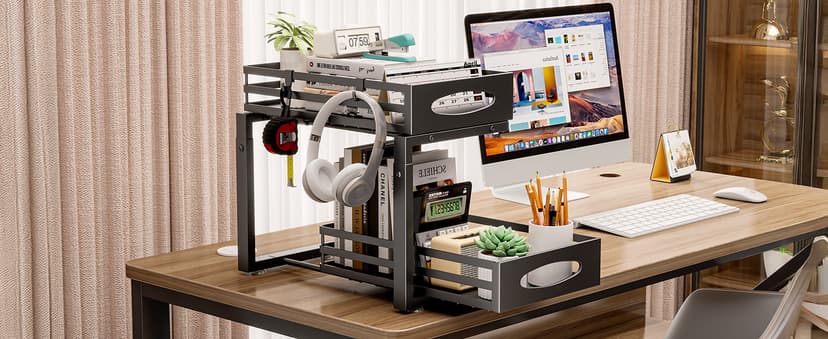 Under Sink Organizer, Pull Out Cabinet Organizers, Slide Sink Steel Shelf Cabinet Storage Shelves, Under Sink Storage for Kitchen Bathroom Cabinet (Black, 2 Pack)