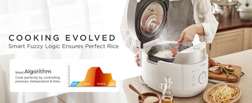 CUCKOO 6-Cup Uncooked / 12-Cup Cooked Induction Heating Twin Pressure Rice Cooker, 16 Menu Modes, Multi-Language Voice Guide, Versatile Grain Multi-Cooker & Pressure Cooker (CRP-LHTR0609FW)