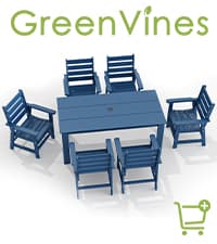 GREENVINES Folding-Adirondack-Chairs-Set-of-2 | HDPE Plastic | Fire Pit Chair | All Weather | Cup Holder | Blue | for Deck Backyard Patio Outdoor Garden