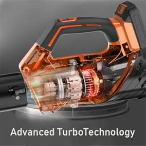 2025 Upgrade Leaf Blower, Leaf Blower Cordless with 2*2.6AH Batteries and Fast Charger, 450CFM &150MPH and 2 Speed Mode, Lightweight Electric Leaf Blowers for Lawn,Yard, Leaves, Dust,Snow Care(Orange)