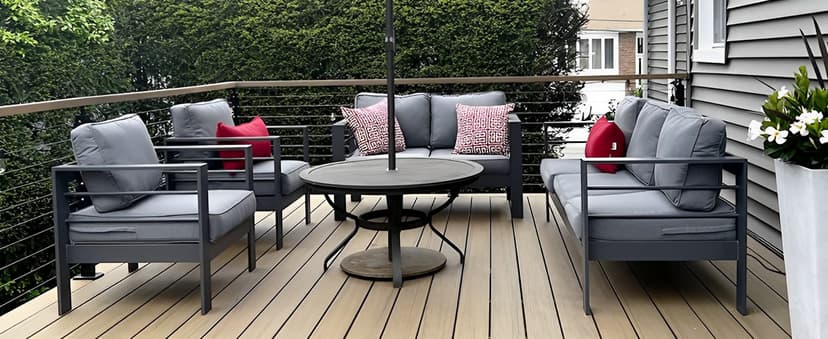 Solaste Aluminum Patio Furniture Set,7 Seats Modern Outdoor Conversation Set Sectional Sofa with Upgrade Cushion and Coffee Table,Grey