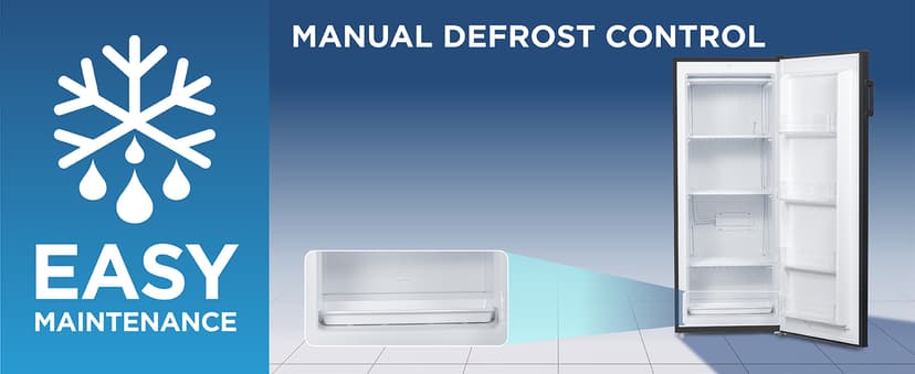 BLACK+DECKER 10 Cu. Ft. Upright Freezer, Stand Up Freezer with Mechanical Temperature Control, Freezer Upright with 3 Shelves and 4 Door Bins, Manual Defrost, R600a Refrigerant, BUF1000LB, Black