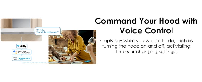 Samsung 36" Bespoke Smart Wall Mount Hood in Clean White, NK36CB600W12AA