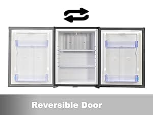 SMETA 12 Volt Refrigerator 12v 1.2 cuft RV Mini Fridge with Lock Truck Refrigerator DC 12V|110V Compact Small Fridge for Freightliner Cascadia Wheeler Trucker Drivers, Camper, Boat, Marine