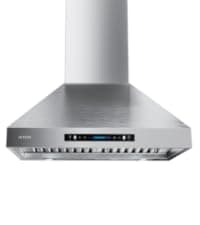 IKTCH 36-inch Wall Mount Range Hood 900 CFM Ducted/Ductless Convertible, Kitchen Chimney Vent Stainless Steel with Gesture Sensing & Touch Control Switch Panel, 2 Pcs Adjustable Lights(IKP02-36'')