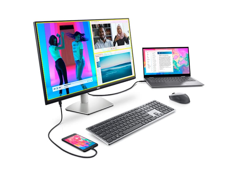 Dell S2722QC Monitor - 27 inch 4K USB-C , UHD (3840 x 2160) Display, 60Hz Refresh Rate, 8MS Grey-to-Grey Response Time, Built-in Dual 3W Speakers, 1.07 Billion Colors - Platinum Silver