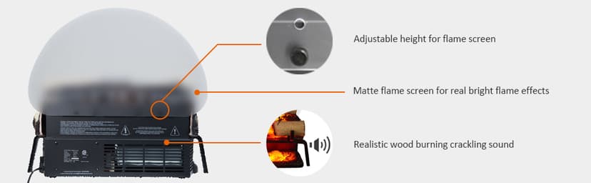 LegendFlame 23" W Free Standing Electric Fireplace White Birch Log Set (EF290A-WB), Fireplace Insert, Heater 750W/1500W, Crackling Sound, Remote Control