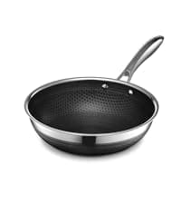HexClad Hybrid Nonstick 12-Inch Wok, Stay-Cool Handle, Dishwasher-Friendly, Oven-Safe Up to 900°F, Induction Ready, Compatible with All Cooktops