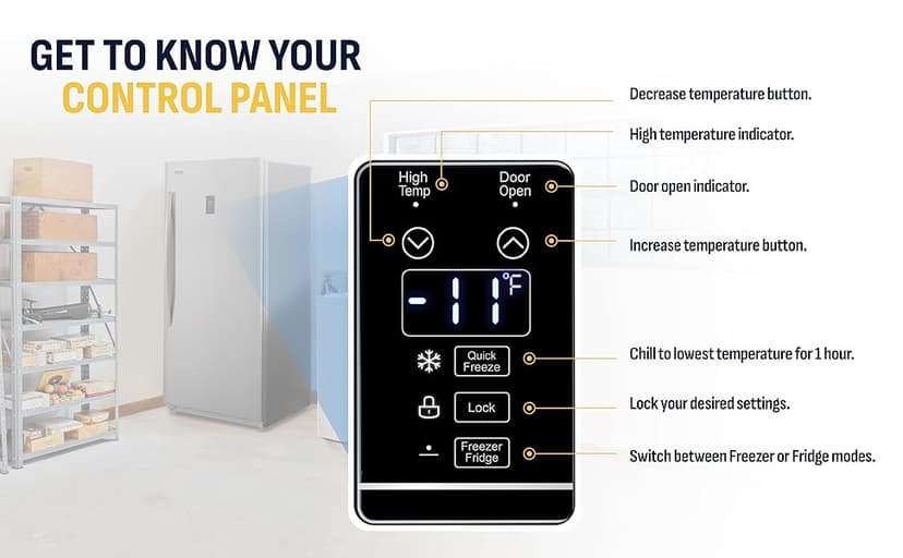 Newair 13.8 cu. ft. Upright Freezer, Fridge Freezer Convertible, Garage Ready Refrigerator, Frost Free Freezer with Door Alarm, Stand up Deep Freezer, Garage Freezer with LED Light