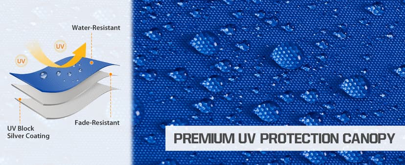 EAGLE PEAK Pop Up Canopy Tent with Wheeled Carry Bag, 8 Stakes, 4 Ropes, 4 Weight Bags, Easy Set Up Tent Canopy, 10x10 ft, 100sqft of Shade, Blue