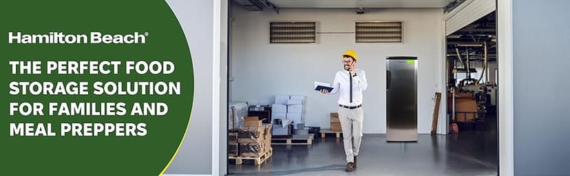 Hamilton Beach Upright Freezer, Deep Freeze, Stainless Steel Freezer with Drawer Compartments, 11 cu. ft. Freezer – 25”D x 23.6”W x 66.5”H