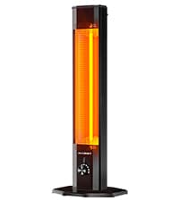 Outdoor Electric Patio Heater, Haimmy 42in Infrared Heater with Remote, 9 Heat Levels, 9H Timers, 1500W Instant Heating, Safety Lock, Tip-Over & Overheat Protection, IPX5 Waterproof Tower Space Heater