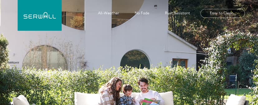 SERWALL HDPE Patio Furniture Set, 7-Piece Outdoor Sectional Sofa Set, All Weather Outdoor Couch Set for Deck, Lawn, Grey Frame with Khaki Cushion