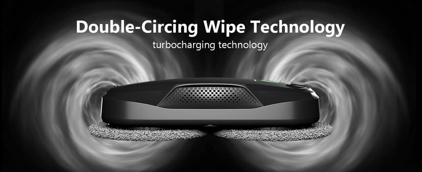 Tosima W5 Window Cleaning Robot, Dual Direction Auto-Spray Smart Window Cleaner with Triple Safety System, Smart Navigation, Remote Control, for All Smooth Surfaces, with 8 Rags, Black