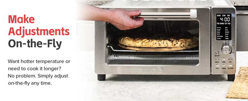 Nuwave Bravo Air Fryer Toaster Smart Oven, 10-in-1 Countertop Convection, 1800 Watts, 21-Qt Capacity, 50°-450°F Temp Controls, Top and Bottom Heater Adjustments 0%-100%, PFAS Free, Stainless Steel