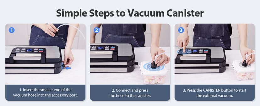 95Kpa Powerful Precision Pro Vacuum Sealer, with 10-in-1 Functions, Easy-Lock Handle, Double Heat Seal & Double Pump, Vacuum Sealer Machine for Food with Bags Storage, Built-in Cutter, Stainless Steel