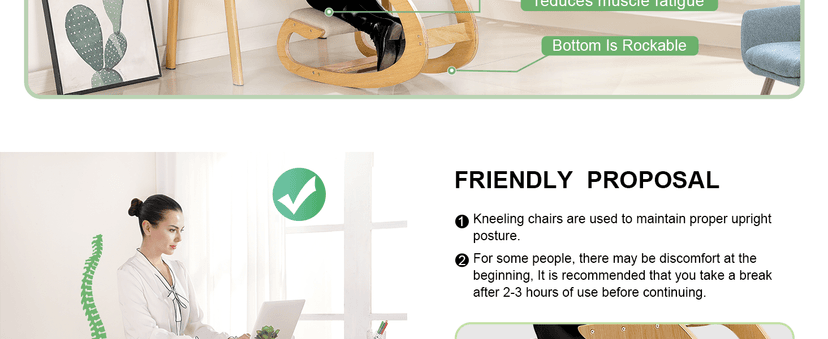 Predawn Ergonomic Kneeling Chair, Rocking Chair Stool, Knee Chair, Posture Chair for Home Office Meditation Wooden & Linen Cushion-Office Desk Chair for Back Neck Pain Relief & Improving (White Oak)