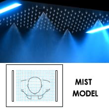 14 X 20 Inch LED Rain Ceiling Shower Head with Hand Sprays Thermostatic Rainfall Shower System Set Digital Display Matte Black