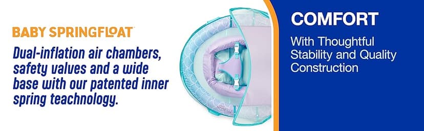 Swimways Infant Spring Float, Baby Pool Float with Canopy & UPF Protection, Swimming Pool Accessories for Kids 3-9 Months, Mermaid